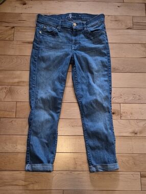 7 For All Mankind Women’s Size 27 The Skinny Crop & Roll Jeans